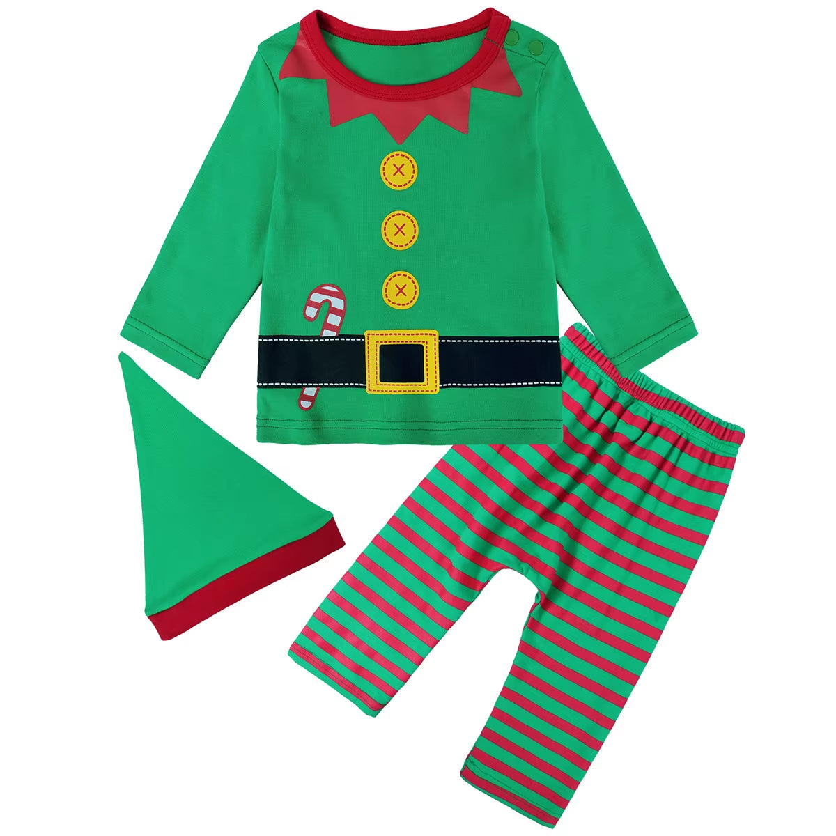 Baby Boys Christmas Clothes Set Newborn Xmas Elf Outfit Infant New Year Festival Costume