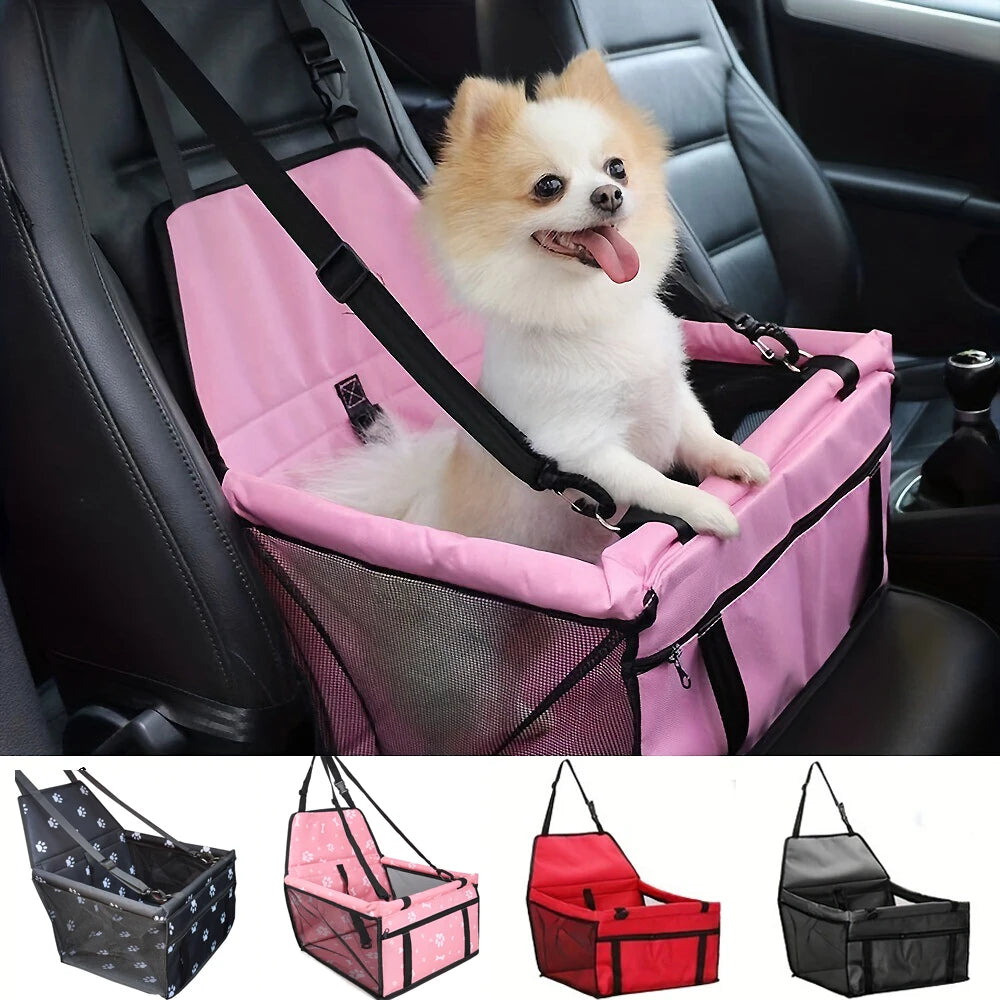 Dog Car Seat Cover Folding Hammock Puppy Booster Seat Basket for Small Medium Large Dogs Stable Foldable Travel Pet Dog Car Seat