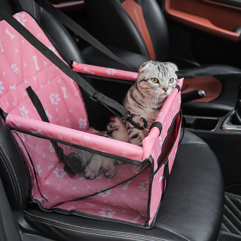 Dog Car Seat Cover Folding Hammock Puppy Booster Seat Basket for Small Medium Large Dogs Stable Foldable Travel Pet Dog Car Seat