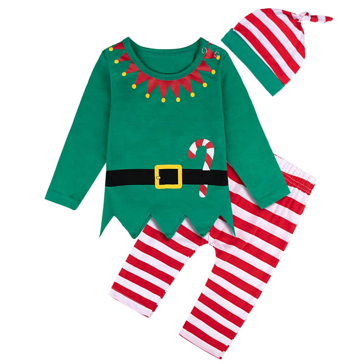 Baby Boys Christmas Clothes Set Newborn Xmas Elf Outfit Infant New Year Festival Costume